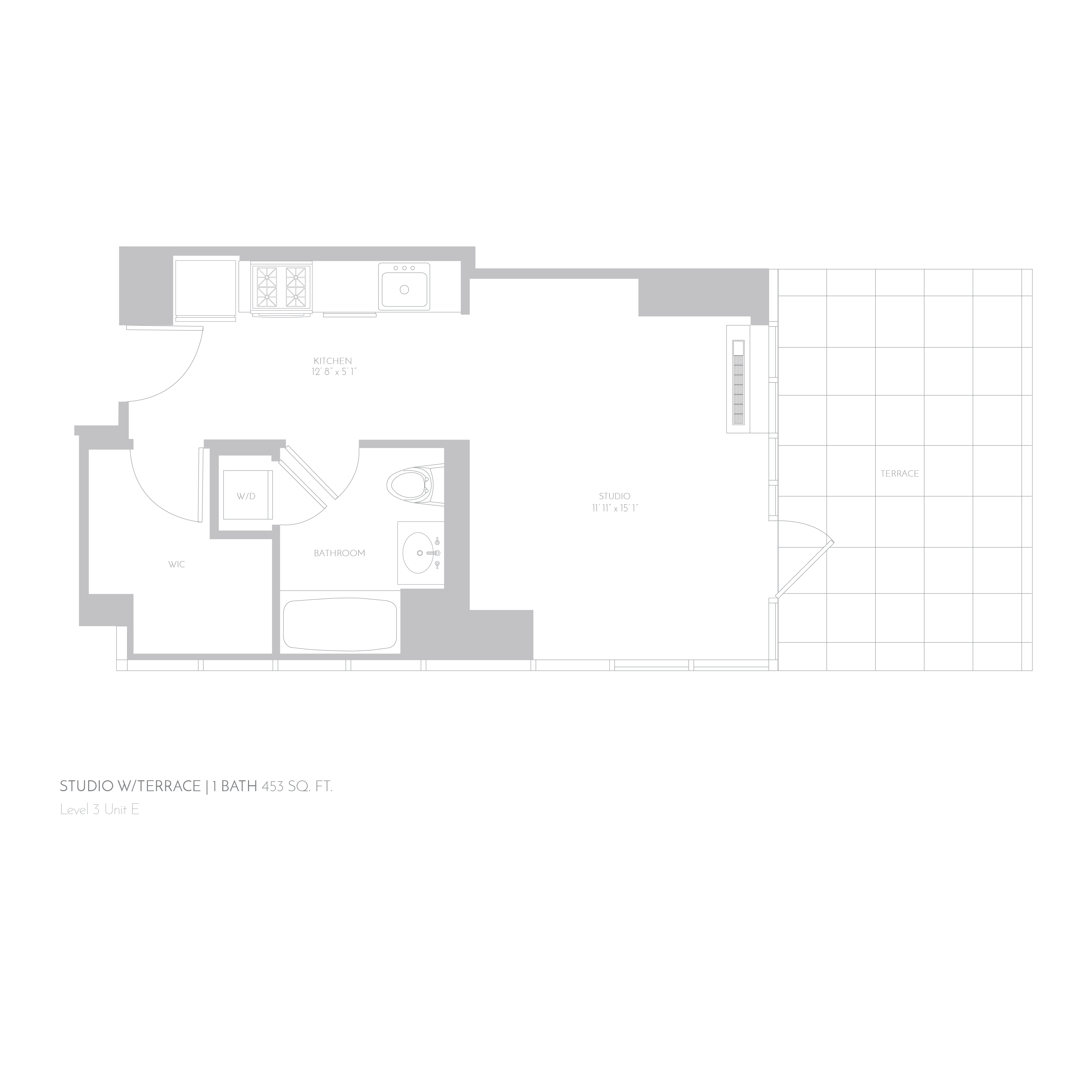Floor plan layout diagram for 3 E
